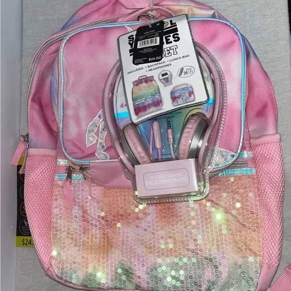 Sparkling Unicorn Backpack and Lunchbox Set - Pink and Multicolor - Picture 4 of 4